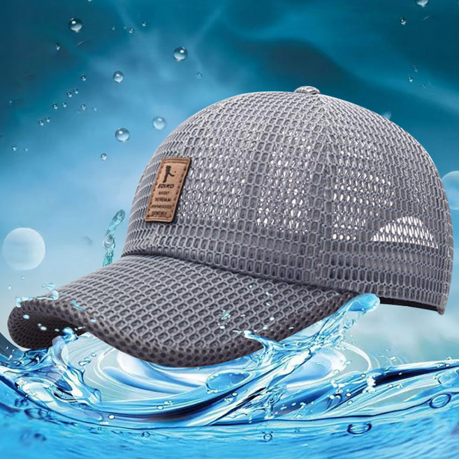 제이킨 여름 바캉스 물놀이 메쉬 골프 모자 공사장 현장 시원한 메쉬 모자, 야구모자_진그레이, 1개