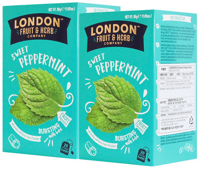 런던프룻 스위트 페퍼민트 20티백 2개세트, 30g, 20개입, 2개