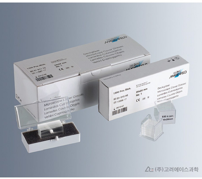 커버 글라스 슬라이드 커버 글래스 22X40mm HSU-0101122, 1개