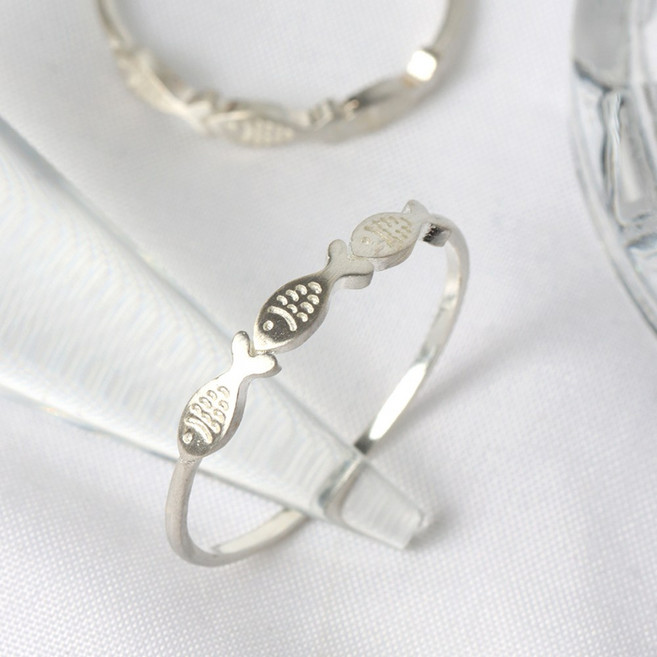 오로프 순은 925 큰 호수 물고기 (21~27호) 행운 재물 수능 소원성취 열손가락 가드링 은반지