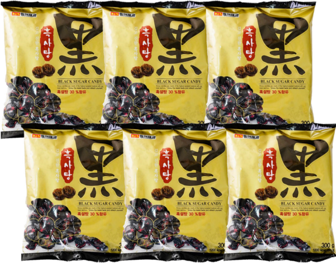 동아제과 흑사탕, 300g, 6개