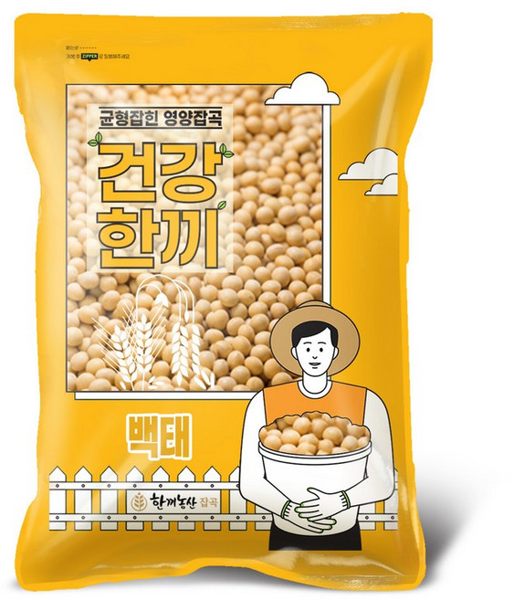 2025년산 국산 백태 2kg 햇곡 메주 노란콩 대두, 1개