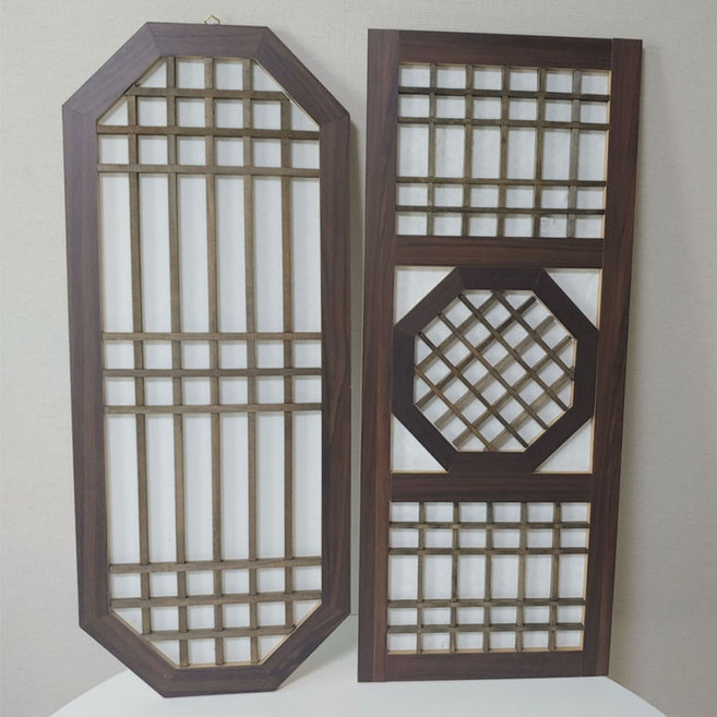 직사각 팔각문 전통문창살 옛날창문 벽장식 한옥 촬영 민속 엔틱 한지창문, 원형팔각문-소형