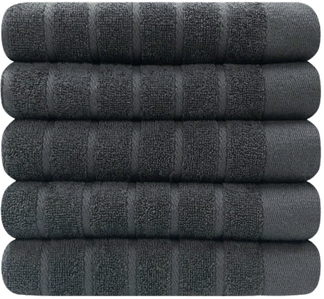 데일리수건 30수 스트라이프 105g, 딥그레이, 5개