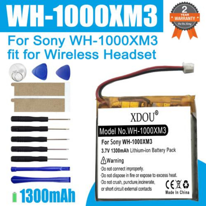 소니 WH-1000XM3 XM3 WH-1000XM4 XM4 WH-1000XM5 XM5 723741 WH-1000XM2 WH1000XM2용 새 교체 무선 헤드셋 배터리, 4)WH-1000XM3