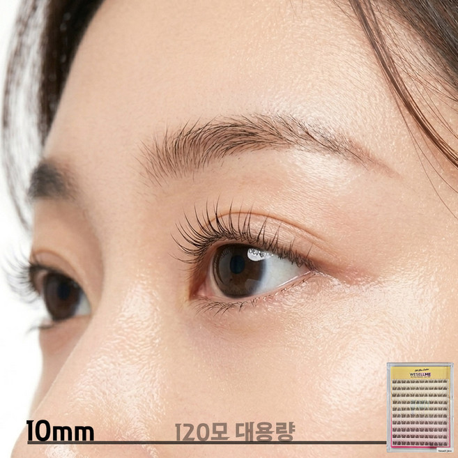 속눈썹 연장 노글루 셀프 가닥 부분 대용량 자연스러운 쉬운 초보용 데일리, 1개, 내츄럴01_10mm