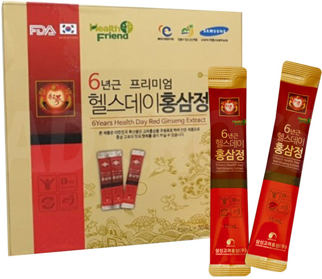[주식회사 인포벨] 6년근 프리미엄 헬스데이 홍삼정 홍삼스틱 30포 60포, 본품(30포), 1세트