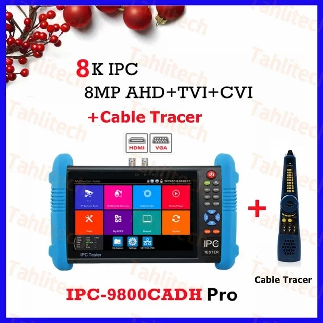 8K CCTV IPC 테스터 7 카메라 8MP AHD CVI H.265 Wifi PTZ 케이블 HDMI VGA, 04 9800CADH  Pro