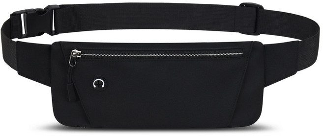 JS 초경량 대용량 웨이스트백 스포츠 캐주얼 수납 허리팩, 블랙, 1개