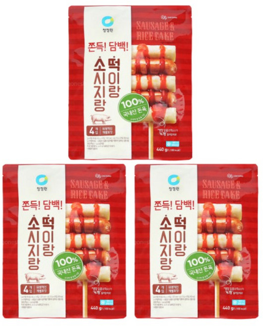 [K쇼핑]TEST-청정원 소떡소떡 소시지랑 떡이랑 420g (100gx4개입) x 3개, 100g