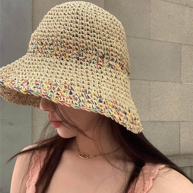 ZHEYE 대형와이어 여성밀짚모자 휴양지 자외선차단