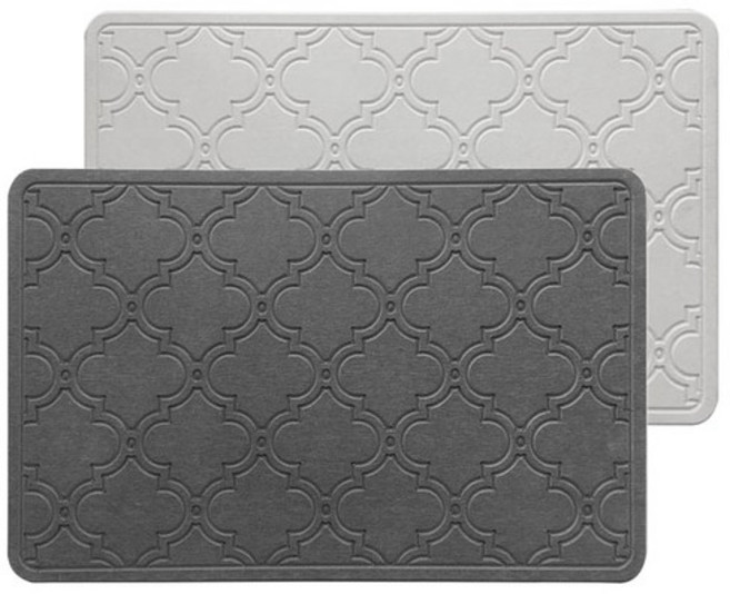 마르다 규조토 발매트 모로코 L 주방 욕실 싱크대 주방, 다크 그레이