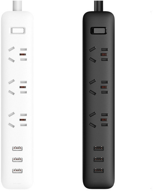샤오미 해외여행용 중국 유럽 호주 미국 스위치 콘센트 어댑터 3구 USB 멀티탭, 옵션1 3구 3USB 멀티탭 블랙, 1개