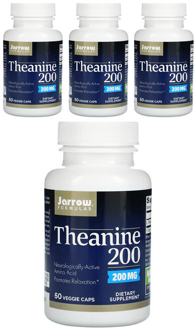 Jarrow FORMULAS 賈羅公式 茶胺酸素食膠囊 200mg, 60顆, 4罐