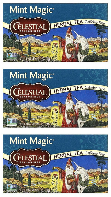Celestial Seasonings 민트 매직 허브 티 무카페인 20개입 41g 1개, 3개