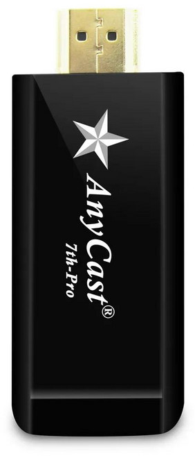 【第七代星際戰艦】AnyCast 7th-Pro全自動HDMI無線影音鏡像器, 1個, 黑