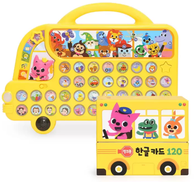 핑크퐁 co 언어학습 버스한글 단어카드포함, 1개