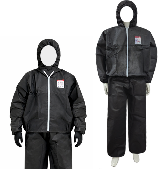 SB일회용작업복 부직포 투피스작업복-회색 방진복 보호복 분진복 방역복 분리형, 1개, 그레이