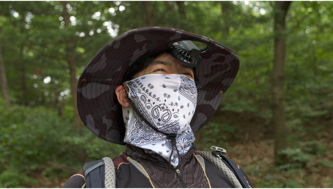 신바람 선풍기 모자 자외선차단 귀걸이 쌩쌩 신바람 선풍기 모자 3종세트
