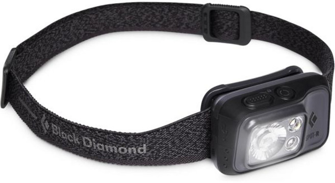 블랙 다이아몬드 스팟 400R 충전식 LED 헤드램프 방수 조광 가능 캠핑 하이킹 달리기 사냥 작업용 적색광 모드, 흑연