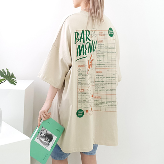 [퀸비샵] 바메뉴 빅 박스티 // 빅사이즈 루즈핏 통기성 반팔티 티셔츠 오버핏 박스티 임부복 오버사이즈