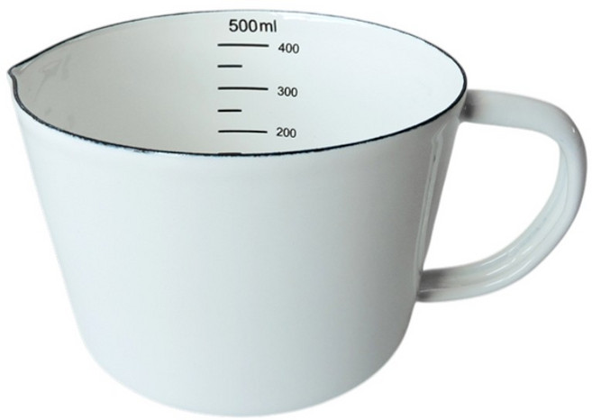 白色刻度量杯 500ml, 白色, 1個, 0.5L