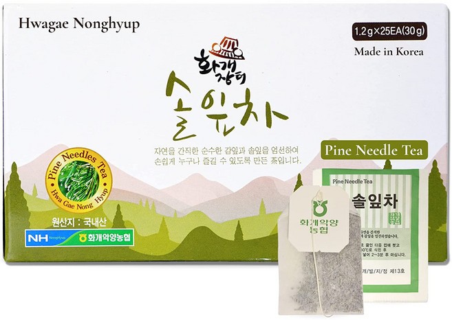 25 Count (Pack of 1) Organic Seasonal Pine Needle Tea (1 Box (25Tea Bag)), 1개, 181.44g