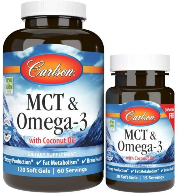 칼슨 - MCT 및 오메가-3 코코넛 오일 카프릴산 카프릭산 EPA DHA 에너지 생산 지방 대사 뇌 건강 120+30 소프트젤, 150 Count (Pack of 1), 1개 - 쿠팡