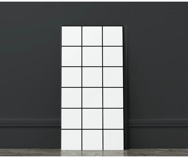 마벨인홈 인테리어 벽면 접착식 모노타일 폼블럭 시트지 30x60cm 6개, 스몰그리드화이트