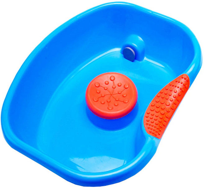 머리 감기 대야 간이 세발기 환자 노인 장애인 간병, 머리감기대야, 1개, 블루