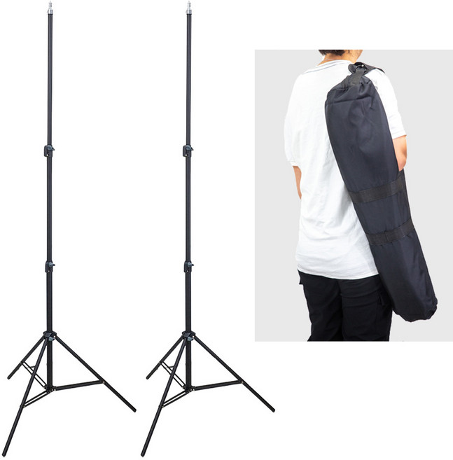 2m 라이트 스탠드 2개 가방 세트 조명 삼각대 휴대, 라이트스탠드2개_가방세트