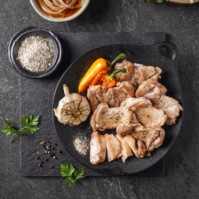 춘천 통나무집닭갈비 숯불닭갈비 넓적다리 통살 소금맛 간장맛 고추장맛, 560g, 1개