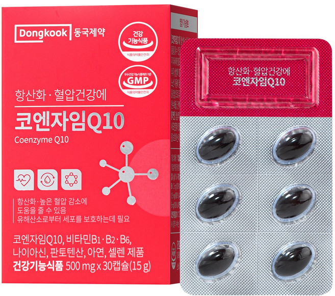 동국제약 항산화 혈압건강에 코엔자임큐텐(Q10) 500mg x 30캡슐 1박스 1개월분, 30정, 1개