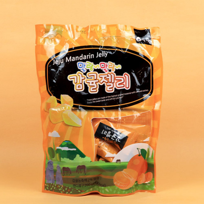 제주 말랑말랑 감귤젤리 20개입 옛날젤리 어르신간식 기념품 선물, 1개, 200g