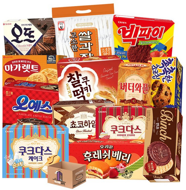 후레쉬베리+빈츠+오예스+초코하임+마가렛트+오뜨 등 13종구성 개별포장 사무실 간식 과자세트, 1세트, 1개