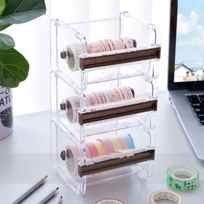 이노마타 일본산 층층 연결식 마스킹 테이프 보관함 커터 디스펜서 3P, 단품, 단품