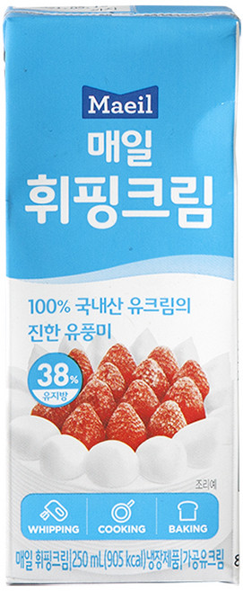 매일유업 휘핑크림 250ml 아이스박스무료포장 및, 1개