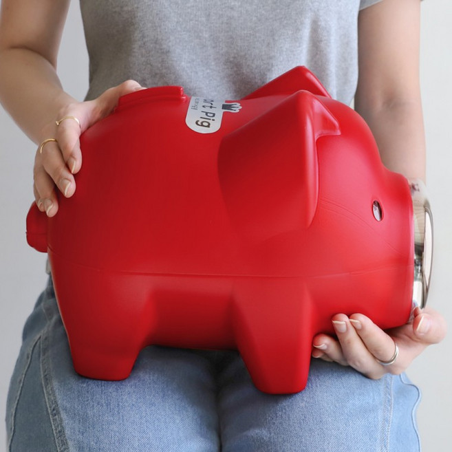 복돼지 빨간 특 왕대 돼지 돼지저금통 인테리어소품 개업선물, 레드, 1개