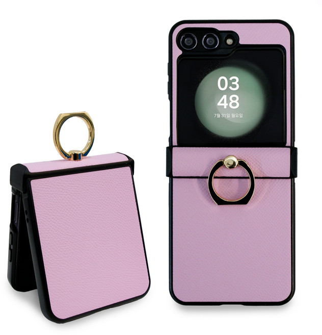 리네시 갤럭시 호환 Z플립 지플립 힌지보호 가죽 링 핸드폰 케이스