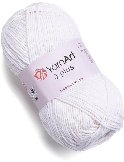 Yarn Art YarnArt J.Plus 면 혼방 실 - 뜨개질 및 코바늘 부드러운 아기 55% 45% 아크릴 100g (3.5oz) 160m (174야드) 무게: 4, 화이트