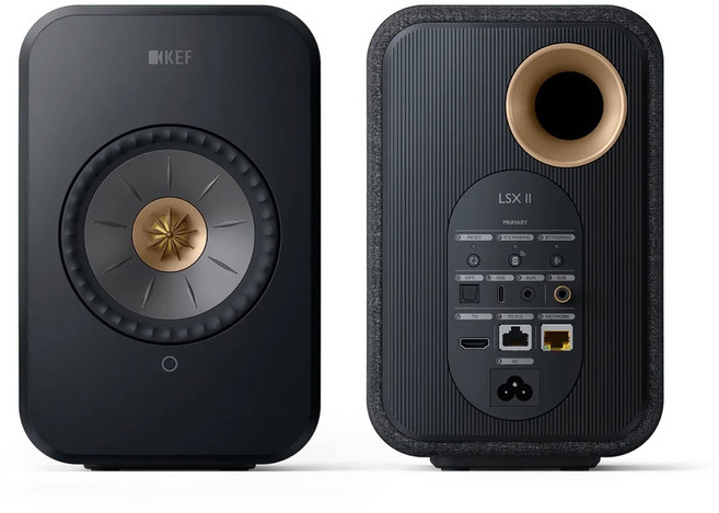 KEF LSX II 主動式喇叭 4吋同軸 Hi-Fi音響 藍牙數位串流, 礦石黑, P1桌上型底座 黑銀二色請留言備註