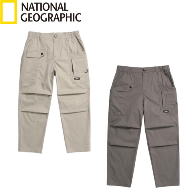 내셔널지오그래픽 롱 팬츠 L-PANTS 허리 밴딩 크롭 기장 바지