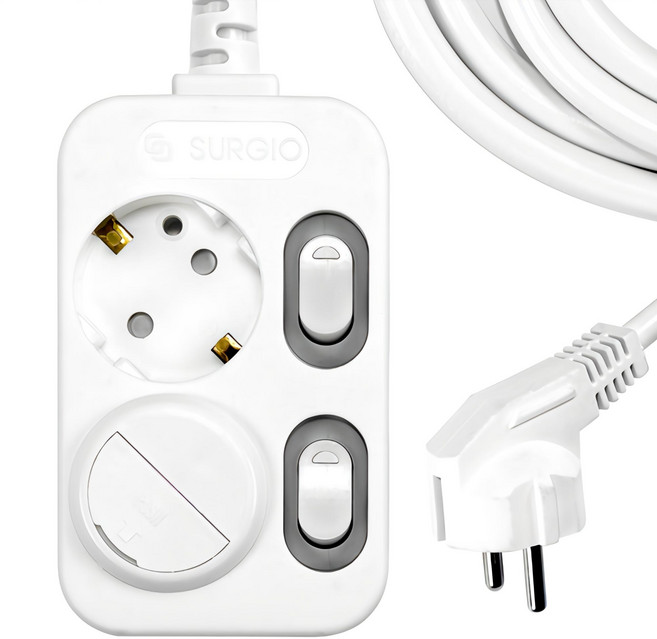 써지오 개별 멀티탭 2구 DH-2029-RT + 안전커버 랜덤발송, 1.3m, 혼합색상, 1개