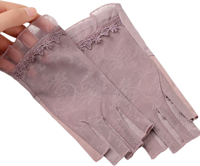 레이스 여성 여름 반장갑 운전 등산 손가락 망사 장갑 여자, 인디핑크, 1개