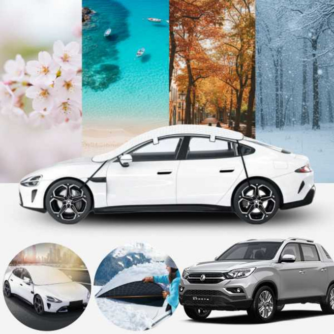 쌍용 렉스턴스포츠칸 2.2(요소수) 올시즌 파노라마 풀커버 성에방지 햇빛가리개 실버 1개