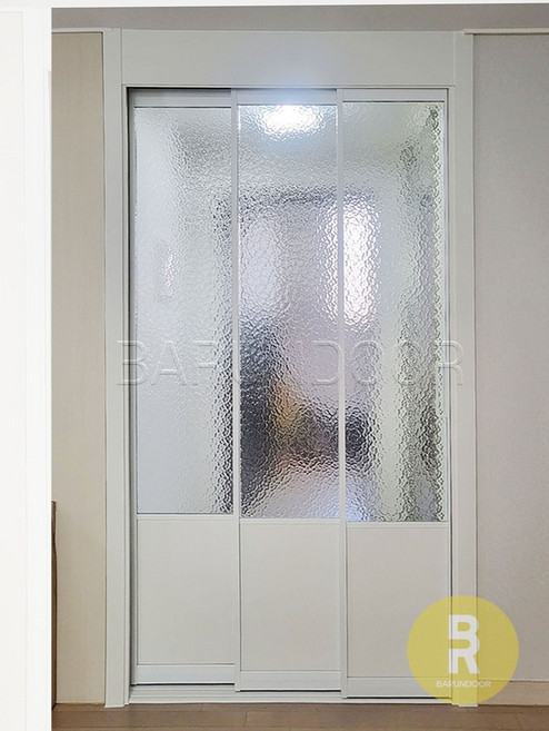 36번 초슬림3연동중문 고시형 화이트 아쿠아강화유리 // 현관중문 시공비포함 소음차단 반려견안전 맞춤제작 아파트빌라 중문, 1개