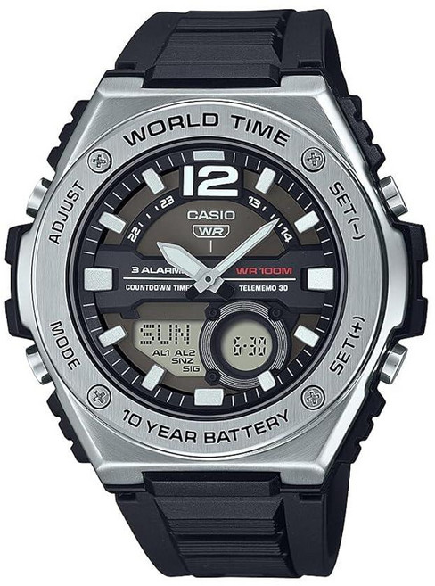 카시오 월드 타임 아나디지 크로노그래프 손목시계 (MWQ-100-2AV)