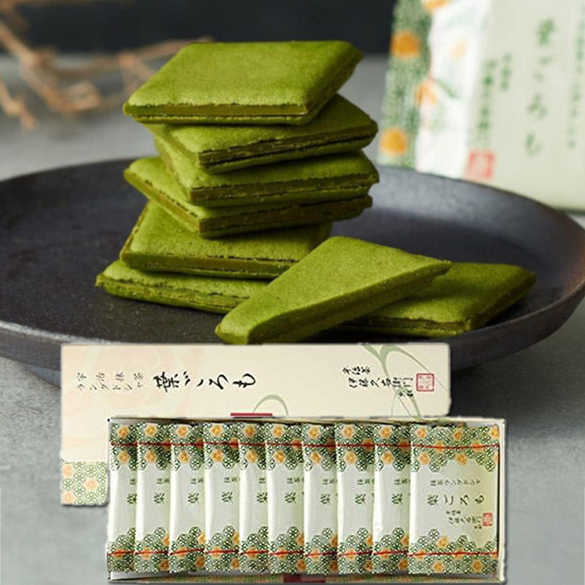 일본교토 이토큐에몬 우지말차 화이트초콜렛 랑그드샤 촉촉한초코칩 130g 1개