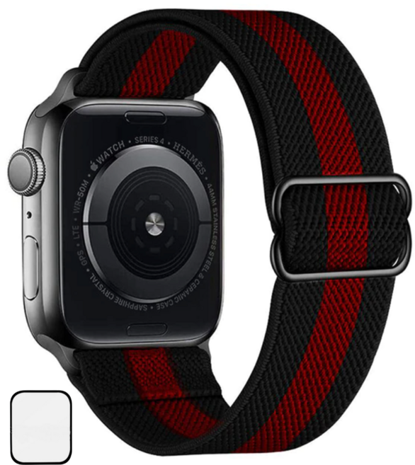 NUBASE 애플워치 호환 고탄력 링크 솔로루프 스포츠루프 버클 스트랩, 뱀파이어