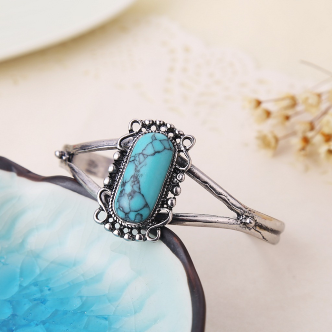 터키석 뱅글 팔찌 보헤미안 빈티지 오픈형 엔틱 by 리마린